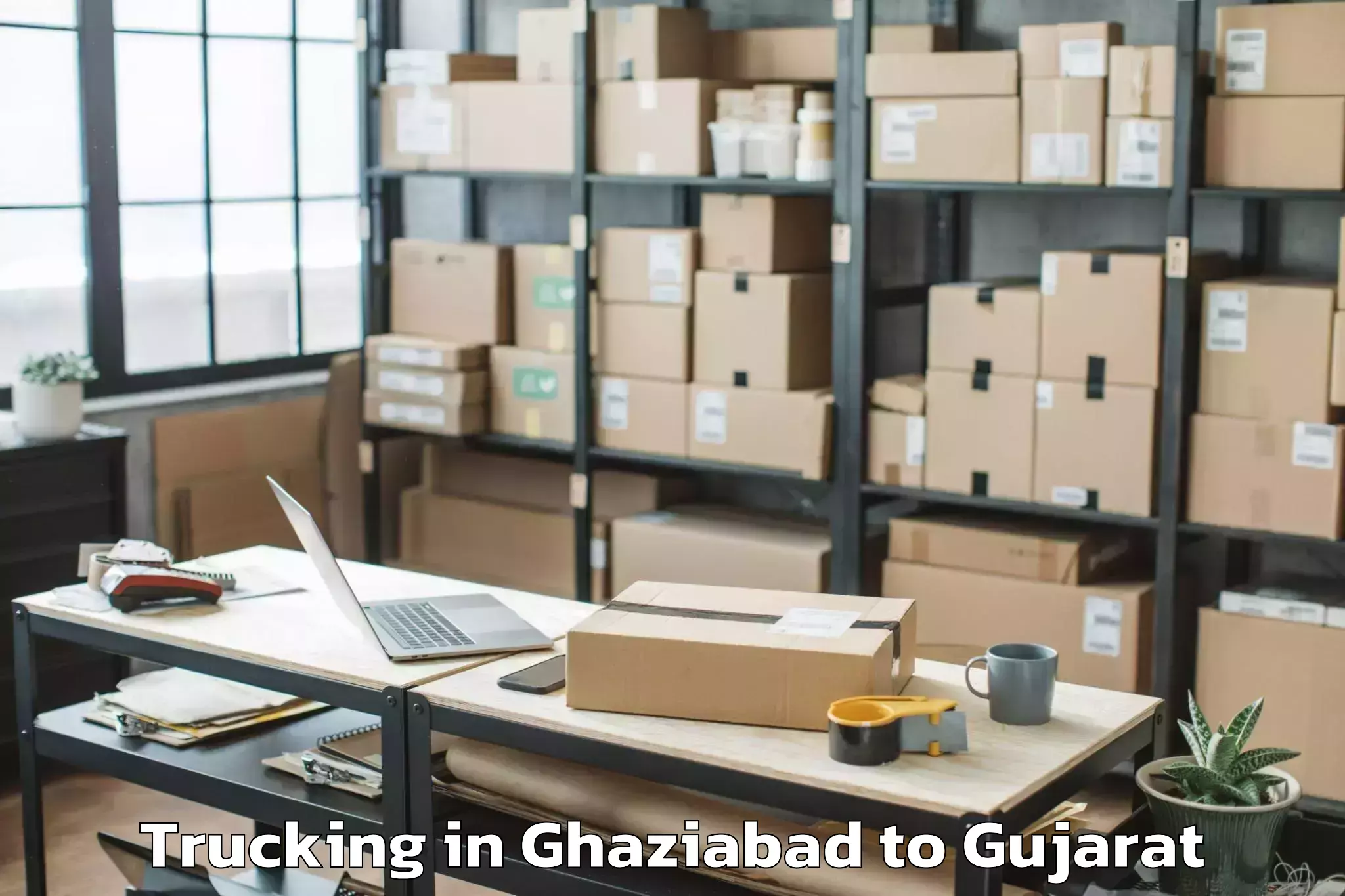 Book Ghaziabad to Hansot Trucking Online